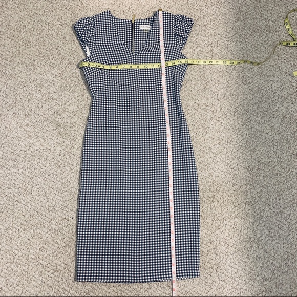 Calvin Klein V Neck Gingham Sheath Dress - Picture 5 of 7
